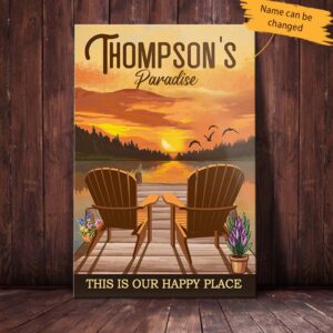 Personalized Family Lake House Canvas