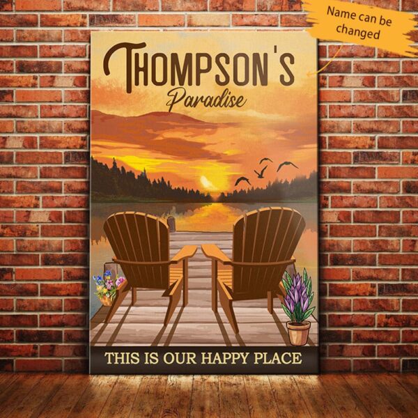 Personalized Family Lake House Canvas