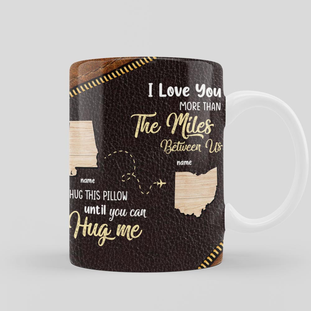 Personalized Family Long Distance Map State Mug Personalized Family Long Distance Map State Mug