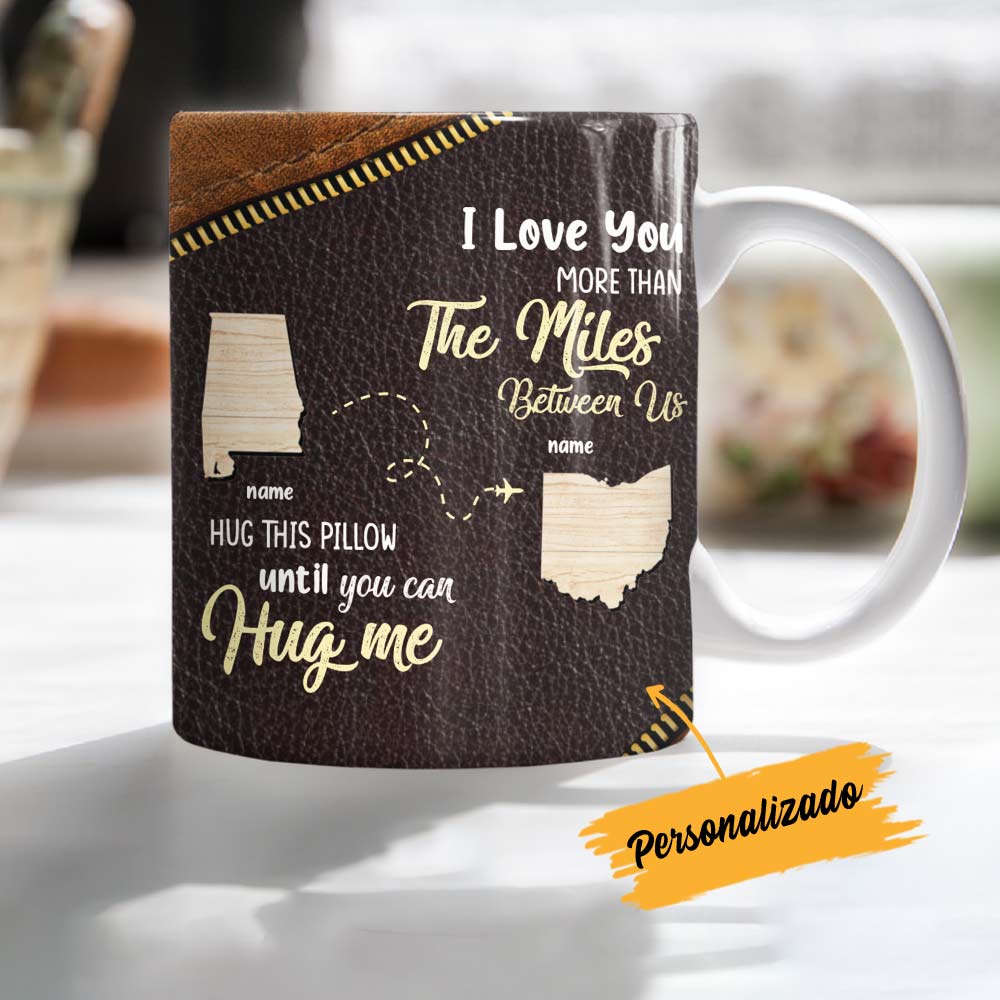 Personalized Family Long Distance Map State Mug Personalized Family Long Distance Map State Mug