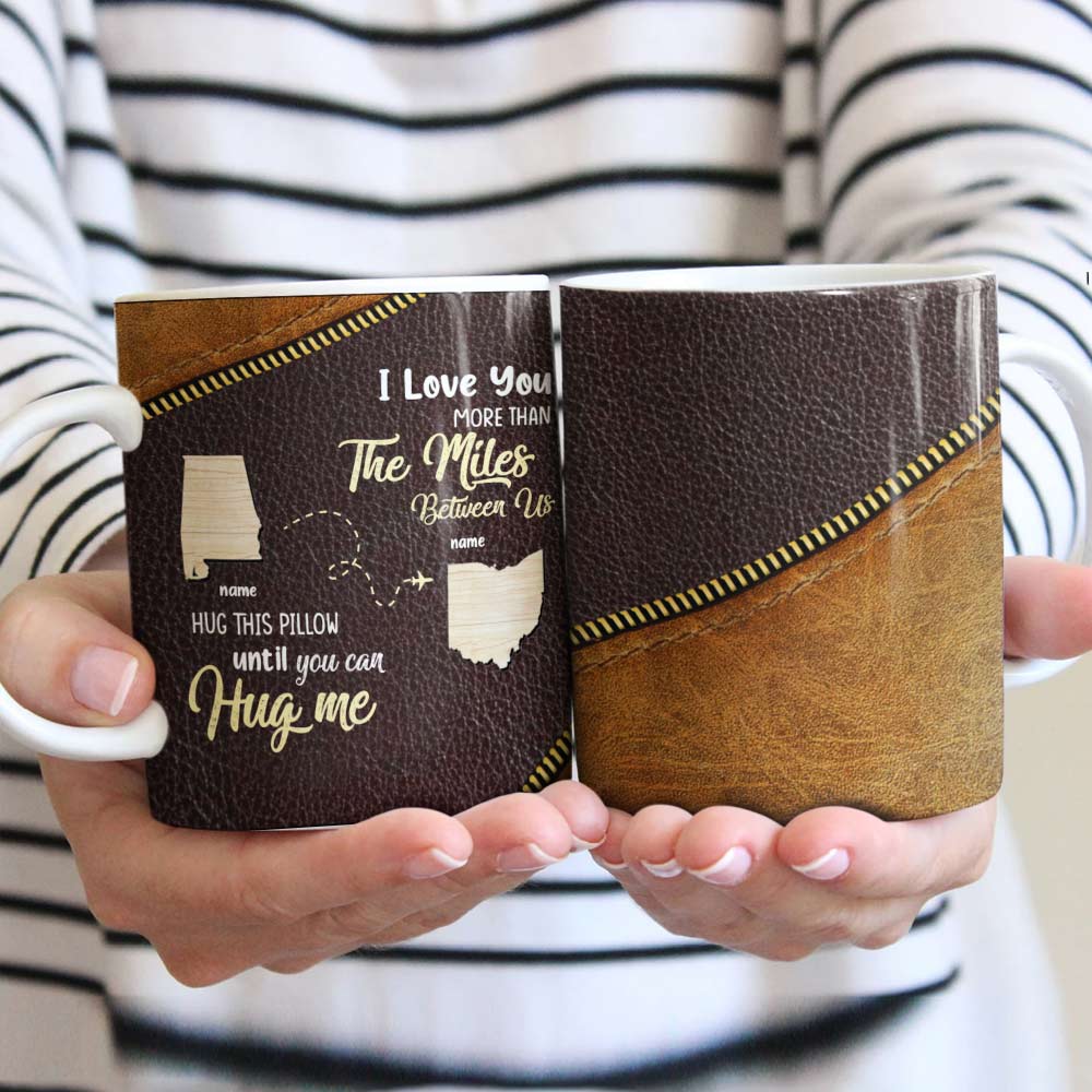 Personalized Family Long Distance Map State Mug Personalized Family Long Distance Map State Mug