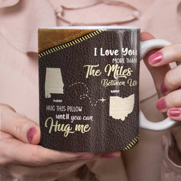 Personalized Family Long Distance Map State Mug