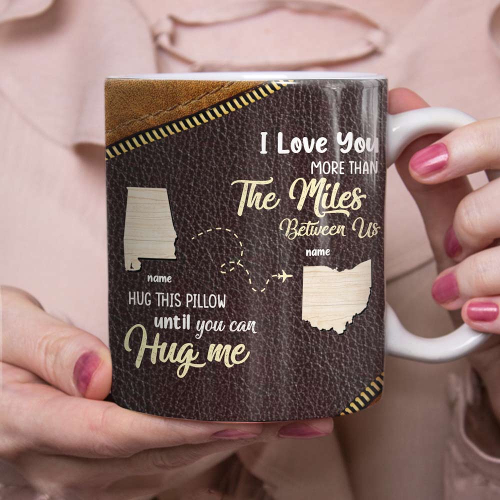 Personalized Family Long Distance Map State Mug Personalized Family Long Distance Map State Mug