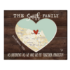 Personalized Family Puzzle Map Print, Gifts For Family Long Distance, 1 To 5 Map Places Heart Print – Best Personalized Gifts For Everyone