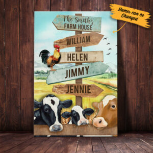 Personalized Family Street Sign Farm Canvas