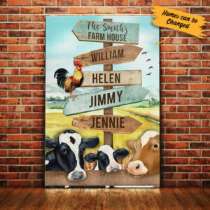 Personalized Family Street Sign Farm Canvas