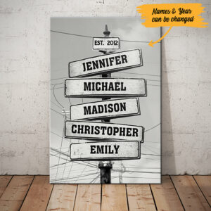 Personalized Family Street Sign Garden Canvas