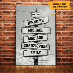 Personalized Family Street Sign Garden Canvas