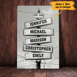 Personalized Family Street Sign Garden Canvas 3