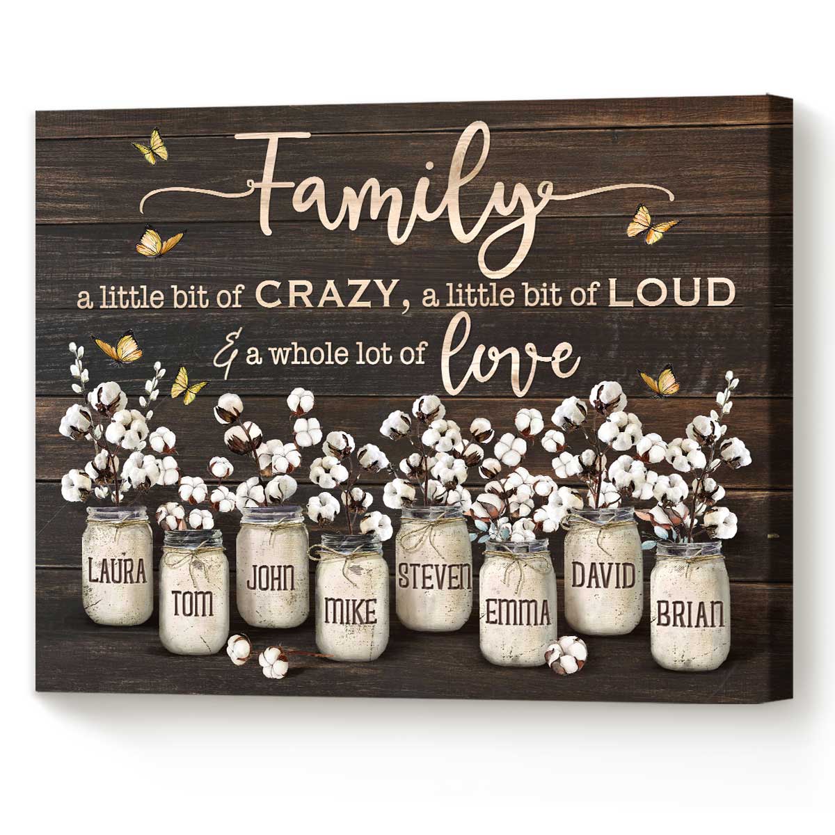 Personalized Family Wall Art With Names, Rustic Farmhouse Wall Decor, Family Flowers Multi-Names Sign - Best Personalized Gifts For Everyone Personalized Family Wall Art With Names, Rustic Farmhouse Wall Decor, Family Flowers Multi-Names Sign - Best Personalized Gifts For Everyone