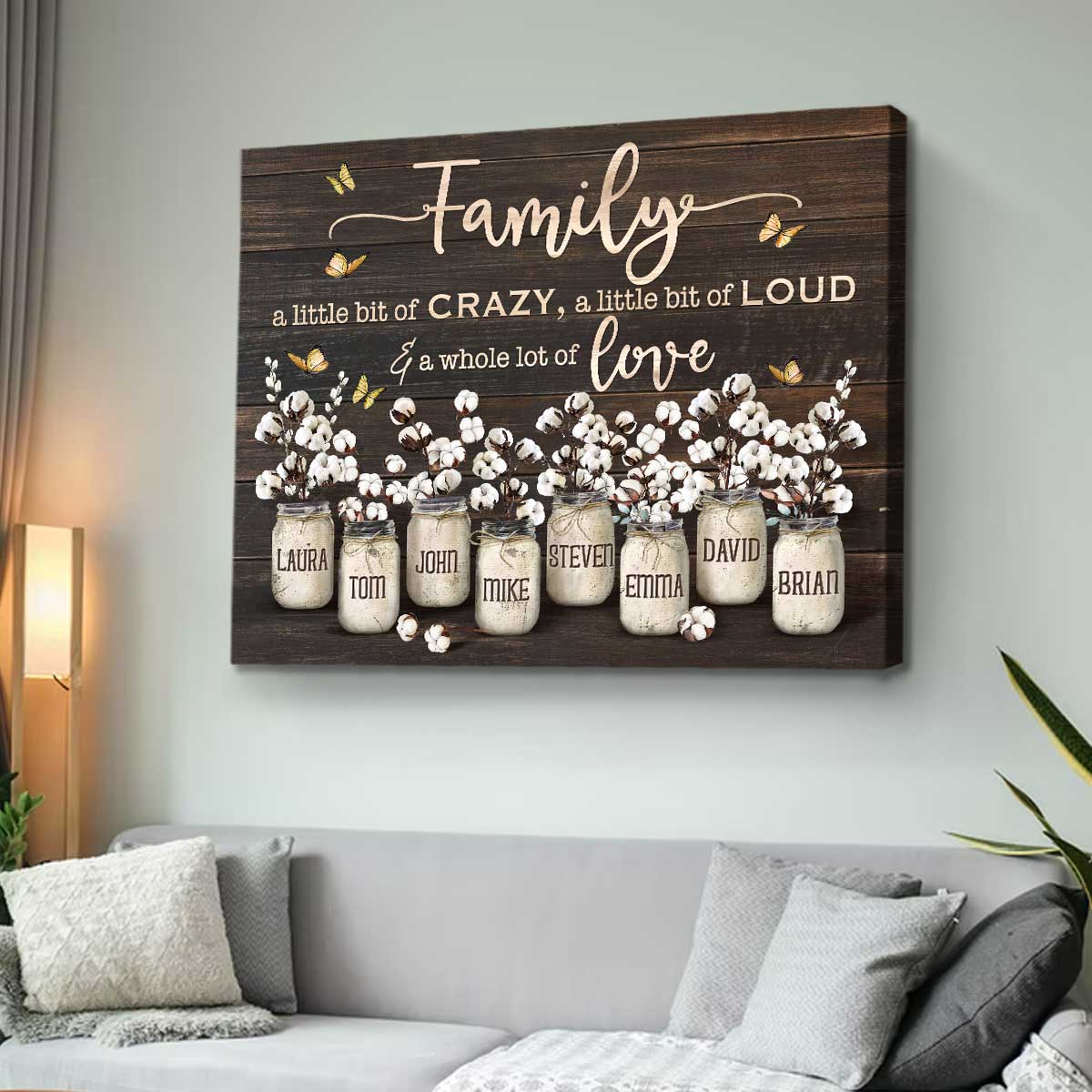 Personalized Family Wall Art With Names, Rustic Farmhouse Wall Decor, Family Flowers Multi-Names Sign - Best Personalized Gifts For Everyone Personalized Family Wall Art With Names, Rustic Farmhouse Wall Decor, Family Flowers Multi-Names Sign - Best Personalized Gifts For Everyone