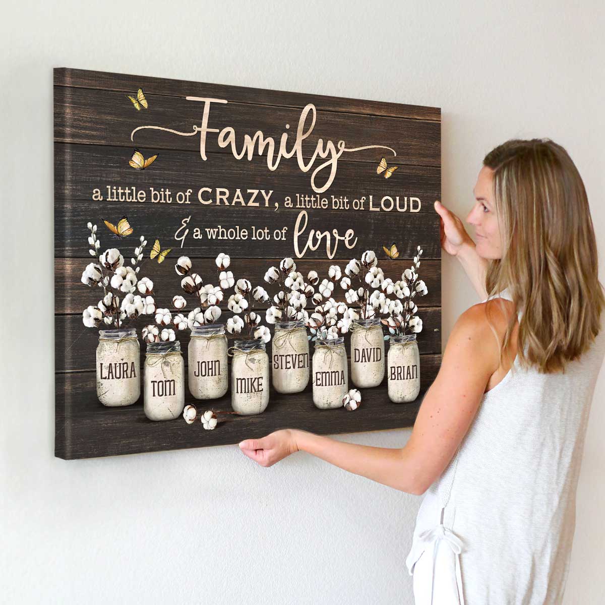 Personalized Family Wall Art With Names, Rustic Farmhouse Wall Decor, Family Flowers Multi-Names Sign - Best Personalized Gifts For Everyone Personalized Family Wall Art With Names, Rustic Farmhouse Wall Decor, Family Flowers Multi-Names Sign - Best Personalized Gifts For Everyone