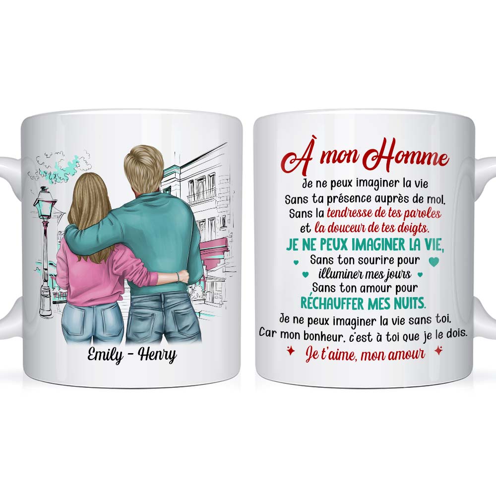 Personalized French Couples Gift Car Mon Bonheur, C'est A Toi Que Je Le Dois Mug Personalized French Couples Gift Car Mon Bonheur, C'est A Toi Que Je Le Dois Mug