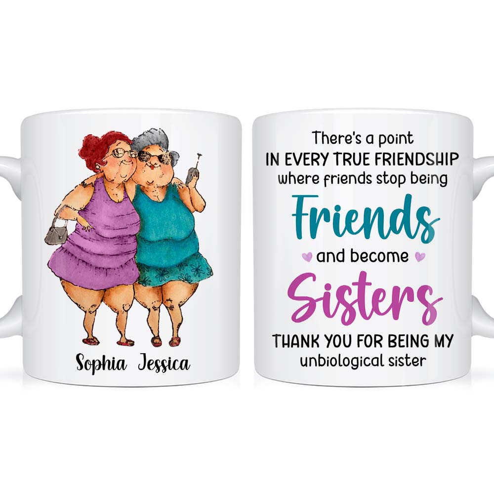 Personalized Friends Become Sisters Mug Personalized Friends Become Sisters Mug