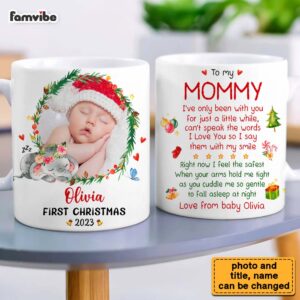 Personalized Gift For Baby First Christmas Photo Mug 3