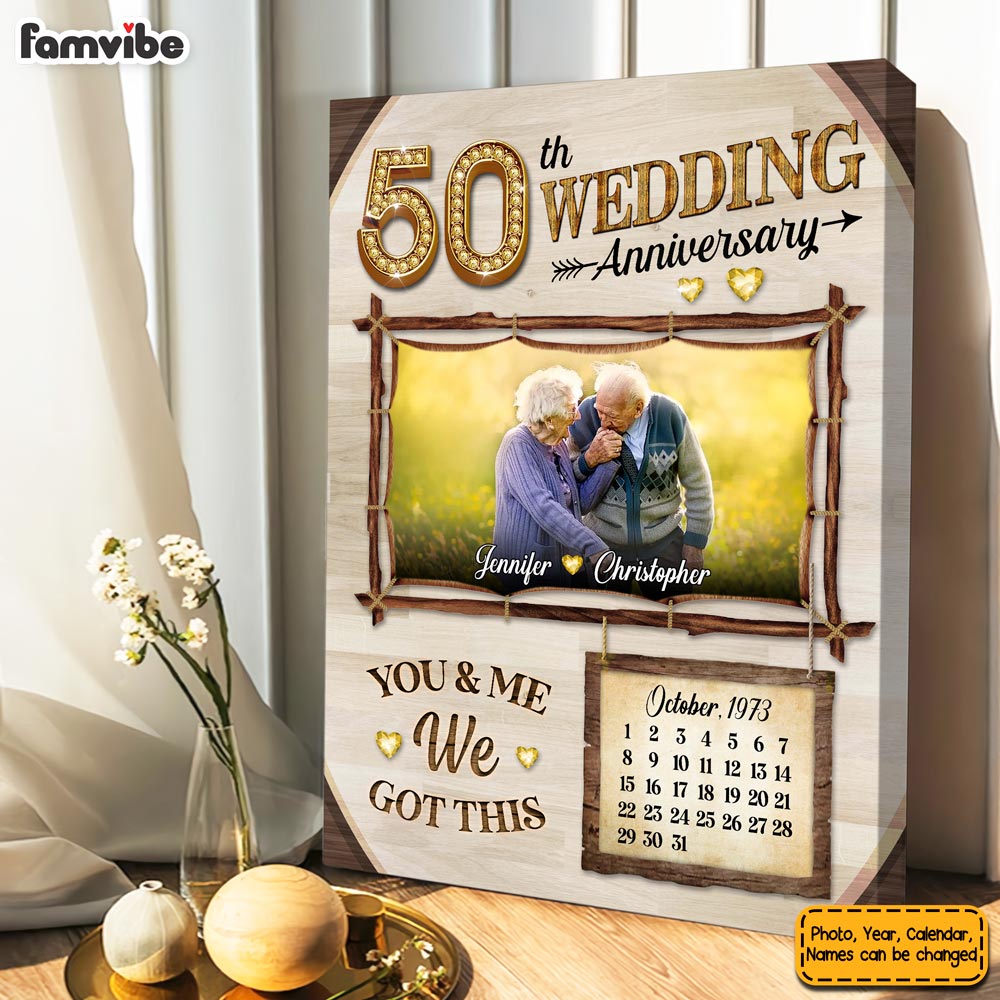Personalized Gift For Couple 50th Anniversary Upload Photo Canvas Personalized Gift For Couple 50th Anniversary Upload Photo Canvas