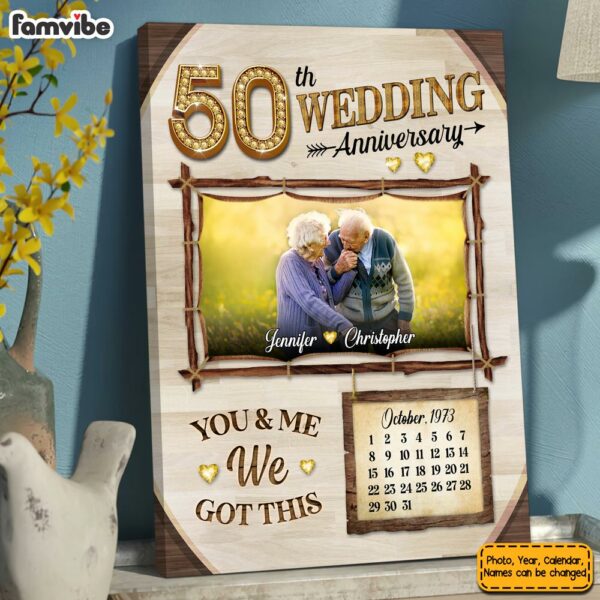 Personalized Gift For Couple 50th Anniversary Upload Photo Canvas