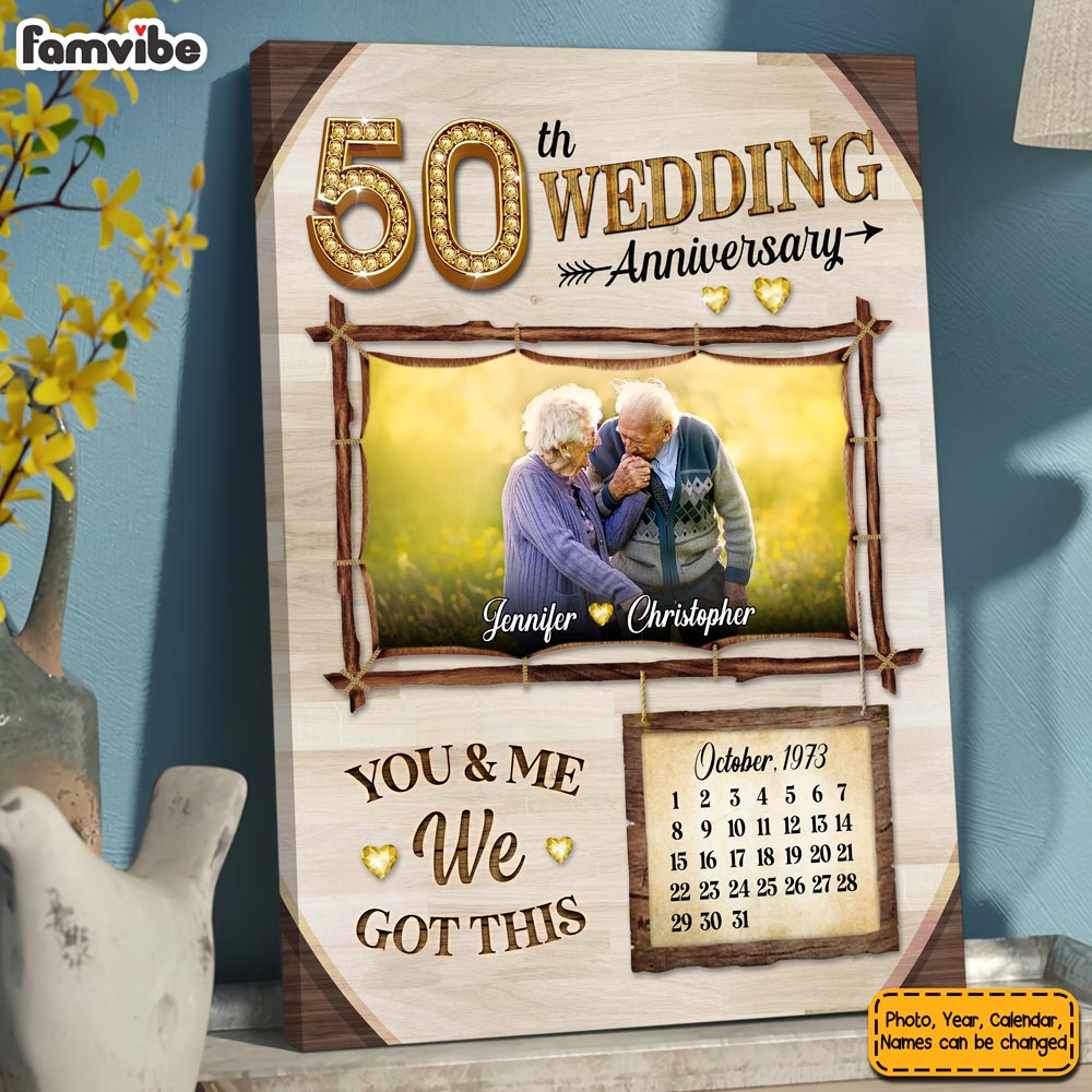 Personalized Gift For Couple 50th Anniversary Upload Photo Canvas Personalized Gift For Couple 50th Anniversary Upload Photo Canvas
