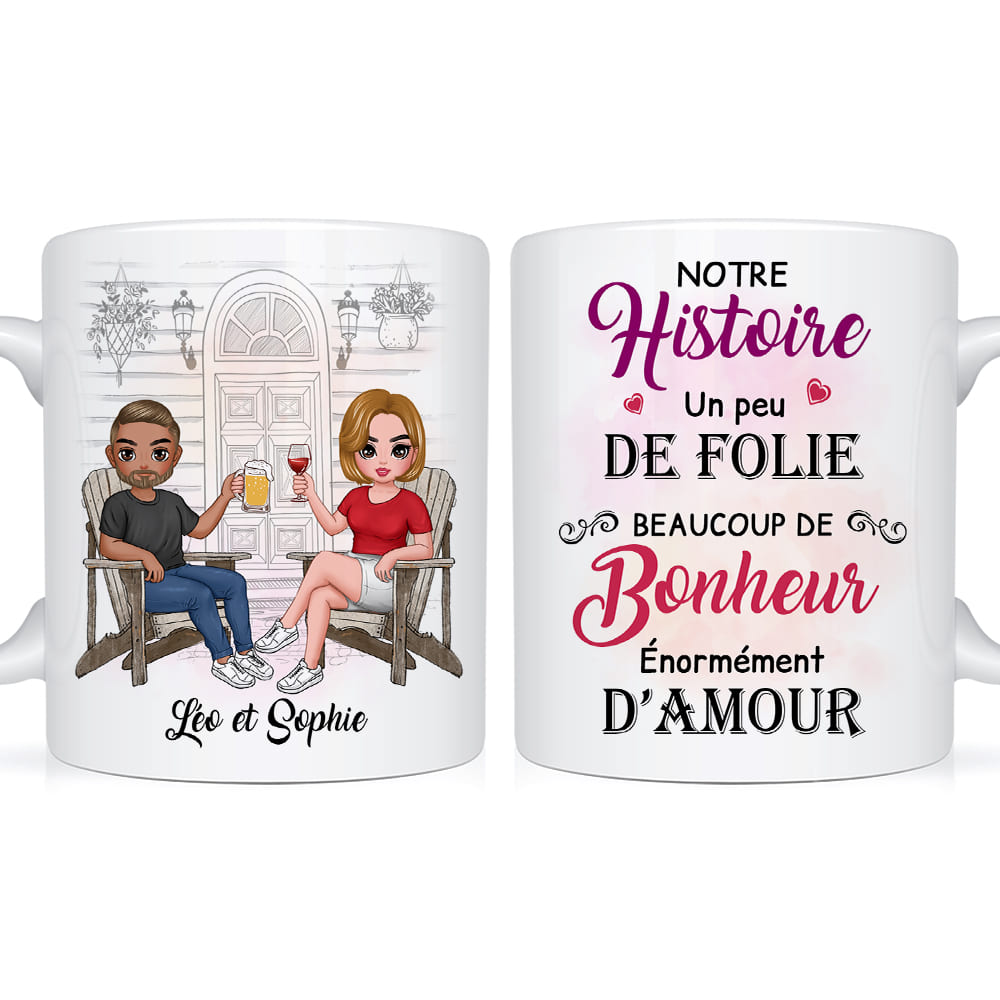 Personalized Gift For Couple French Our History Mug Personalized Gift For Couple French Our History Mug