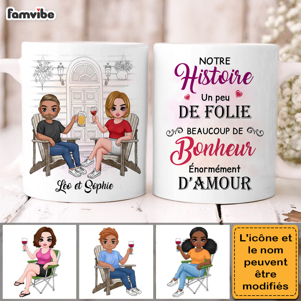 Personalized Gift For Couple French Our History Mug Personalized Gift For Couple French Our History Mug