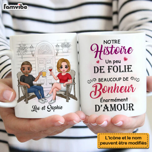 Personalized Gift For Couple French Our History Mug