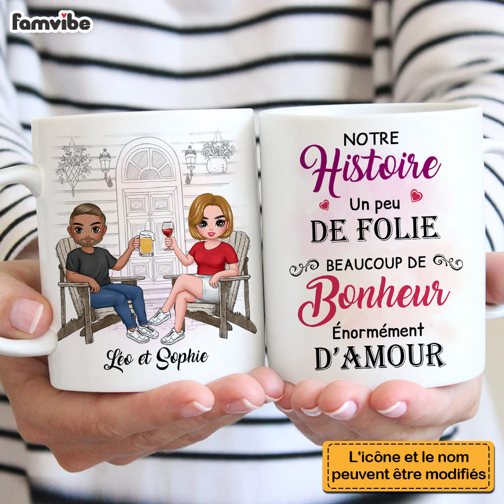 Personalized Gift For Couple French Our History Mug Personalized Gift For Couple French Our History Mug