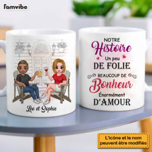 Personalized Gift For Couple French Our History Mug 5