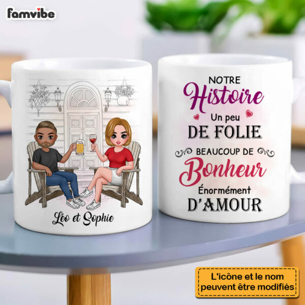 Personalized Gift For Couple French Our History Mug