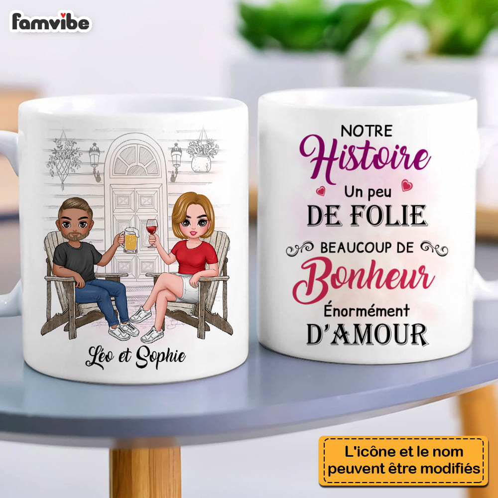 Personalized Gift For Couple French Our History Mug Personalized Gift For Couple French Our History Mug
