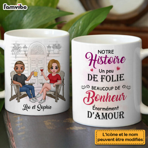 Personalized Gift For Couple French Our History Mug