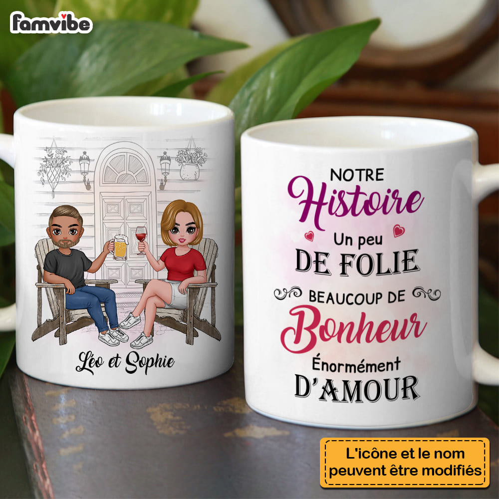 Personalized Gift For Couple French Our History Mug Personalized Gift For Couple French Our History Mug