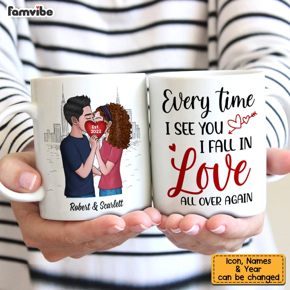 Personalized Gift For Couple Kissing Every Time I See You Mug Personalized Gift For Couple Kissing Every Time I See You Mug