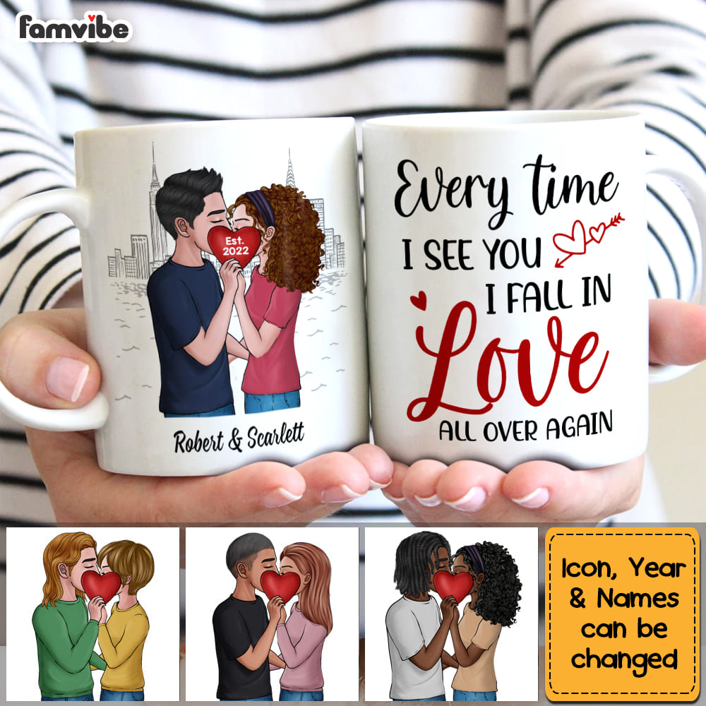 Personalized Gift For Couple Kissing Every Time I See You Mug Personalized Gift For Couple Kissing Every Time I See You Mug