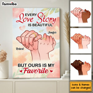 Personalized Gift For Couple Our Love Story Is My Favorite Canvas 3