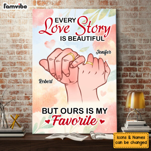 Personalized Gift For Couple Our Love Story Is My Favorite Canvas