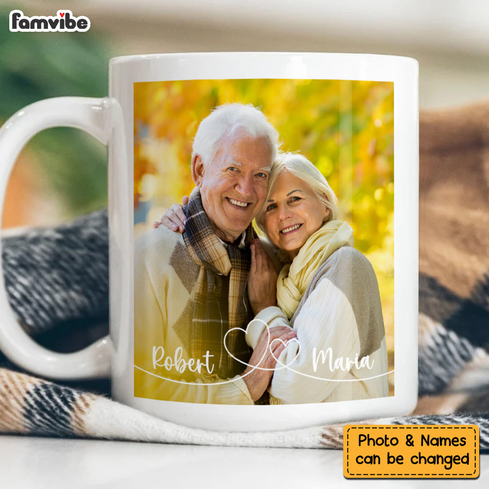 Personalized Gift For Couple Swirl Heart Upload Photo Gallery Mug Personalized Gift For Couple Swirl Heart Upload Photo Gallery Mug