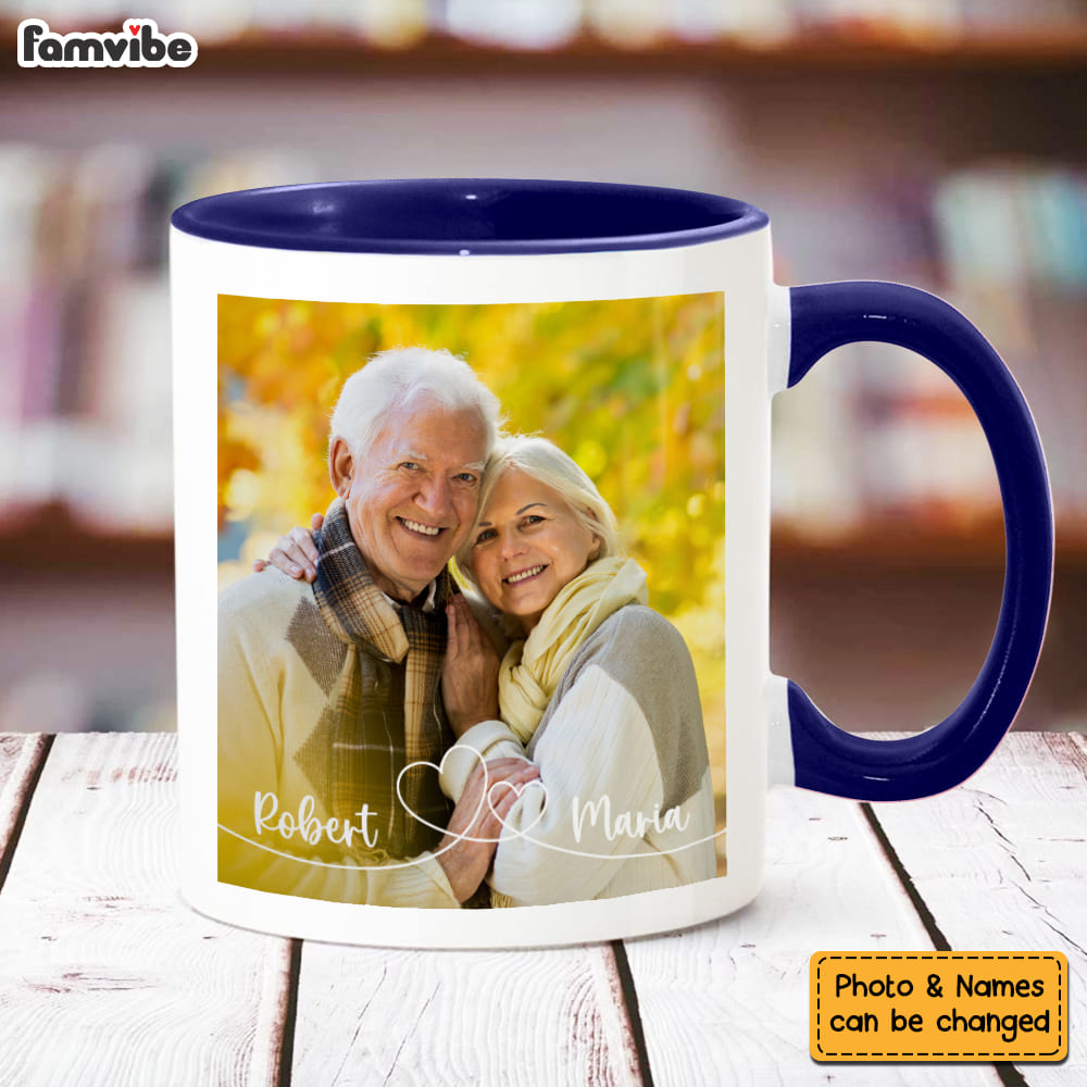 Personalized Gift For Couple Swirl Heart Upload Photo Gallery Mug Personalized Gift For Couple Swirl Heart Upload Photo Gallery Mug