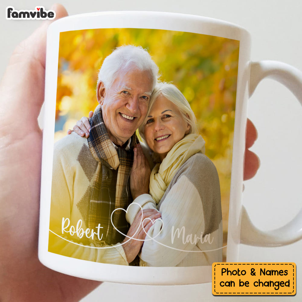 Personalized Gift For Couple Swirl Heart Upload Photo Gallery Mug Personalized Gift For Couple Swirl Heart Upload Photo Gallery Mug