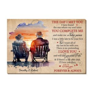 Personalized Gift For Couple The Day I Met You Canvas