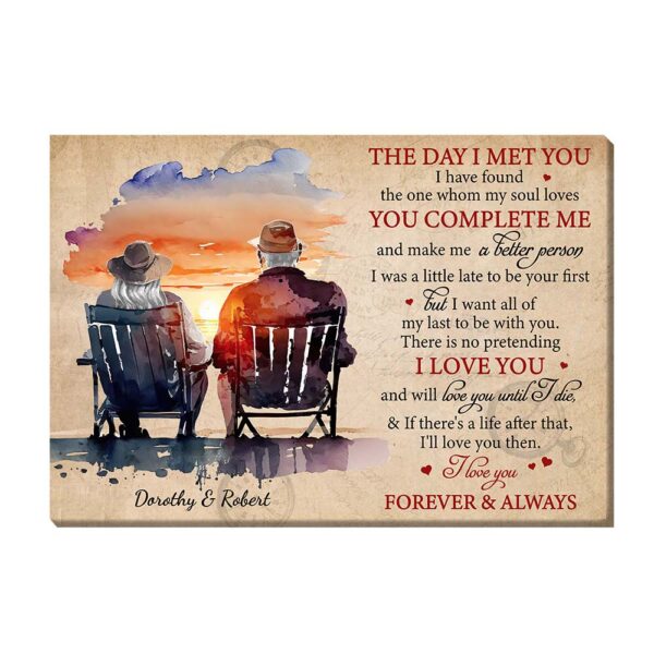 Personalized Gift For Couple The Day I Met You Canvas