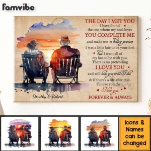 Personalized Gift For Couple The Day I Met You Canvas