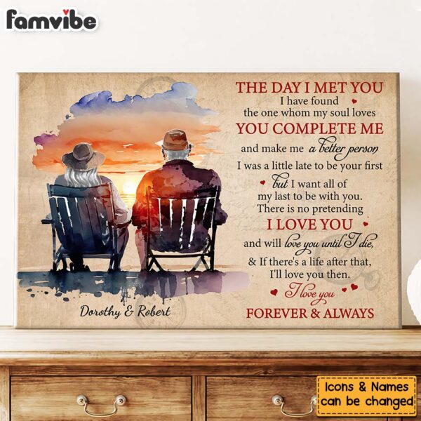 Personalized Gift For Couple The Day I Met You Canvas