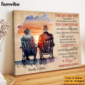 Personalized Gift For Couple The Day I Met You Canvas 4