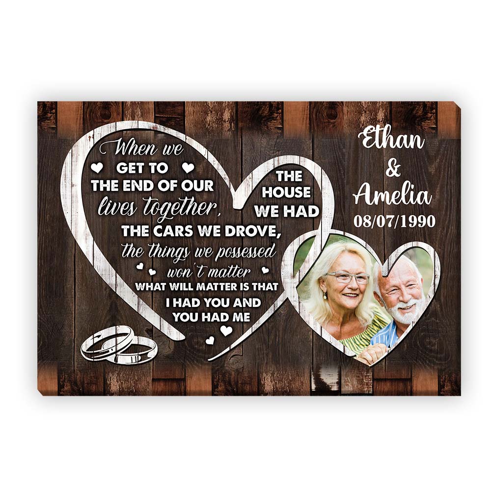 Personalized Gift For Couple The End Of Our Life Together Upload Photo Canvas Personalized Gift For Couple The End Of Our Life Together Upload Photo Canvas