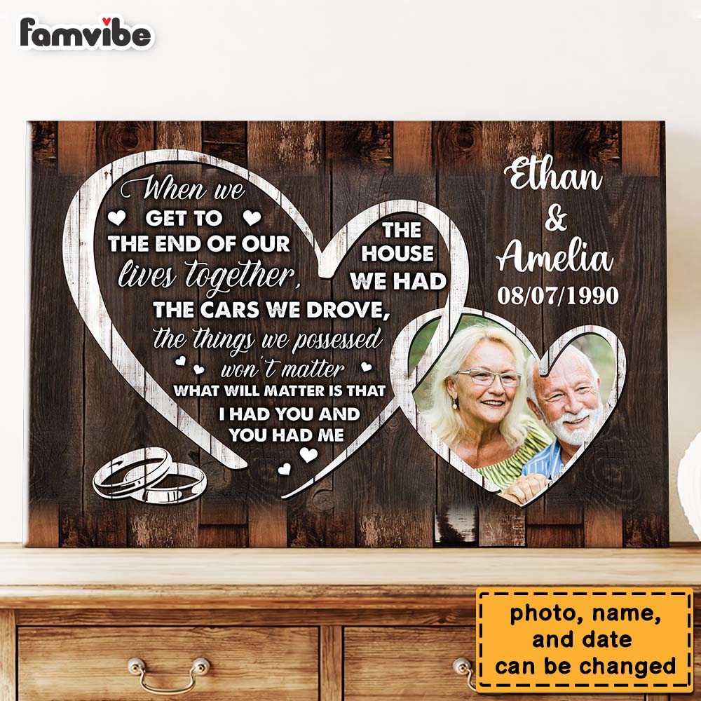 Personalized Gift For Couple The End Of Our Life Together Upload Photo Canvas Personalized Gift For Couple The End Of Our Life Together Upload Photo Canvas