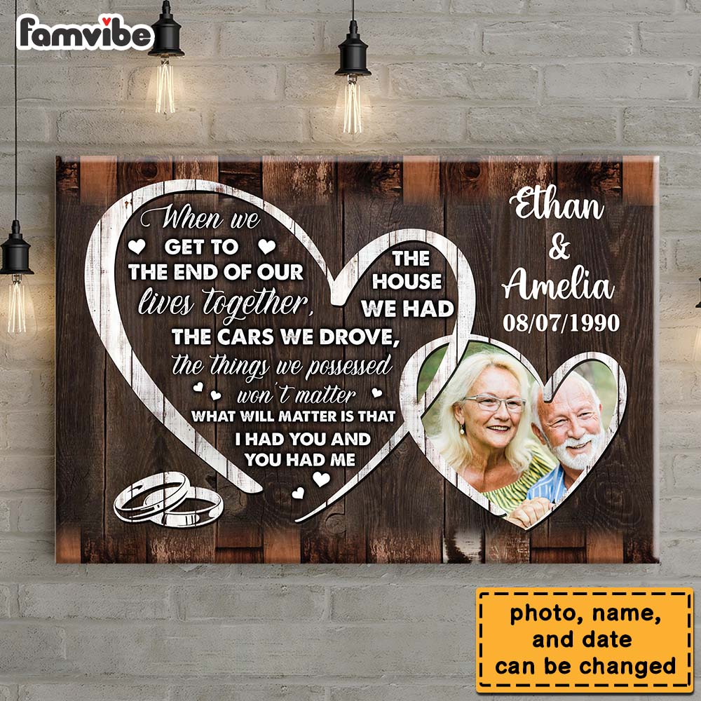 Personalized Gift For Couple The End Of Our Life Together Upload Photo Canvas Personalized Gift For Couple The End Of Our Life Together Upload Photo Canvas