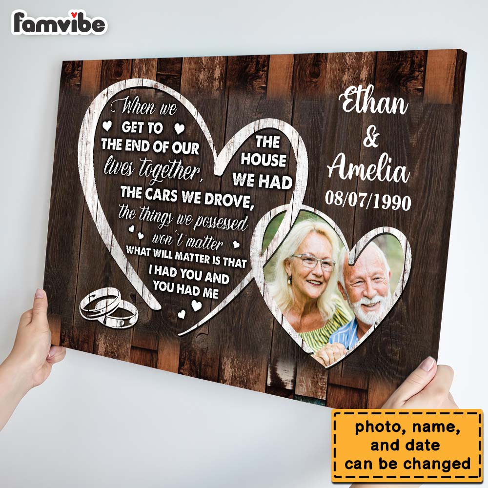 Personalized Gift For Couple The End Of Our Life Together Upload Photo Canvas Personalized Gift For Couple The End Of Our Life Together Upload Photo Canvas