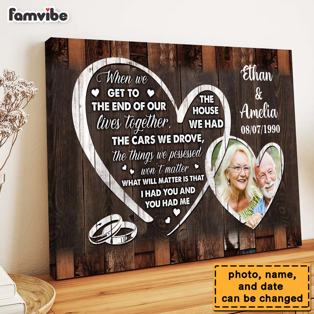 Personalized Gift For Couple The End Of Our Life Together Upload Photo Canvas Personalized Gift For Couple The End Of Our Life Together Upload Photo Canvas