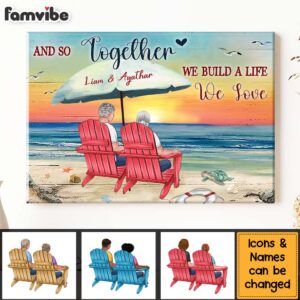 Personalized Gift For Couple We Build A Life We Love Canvas 3