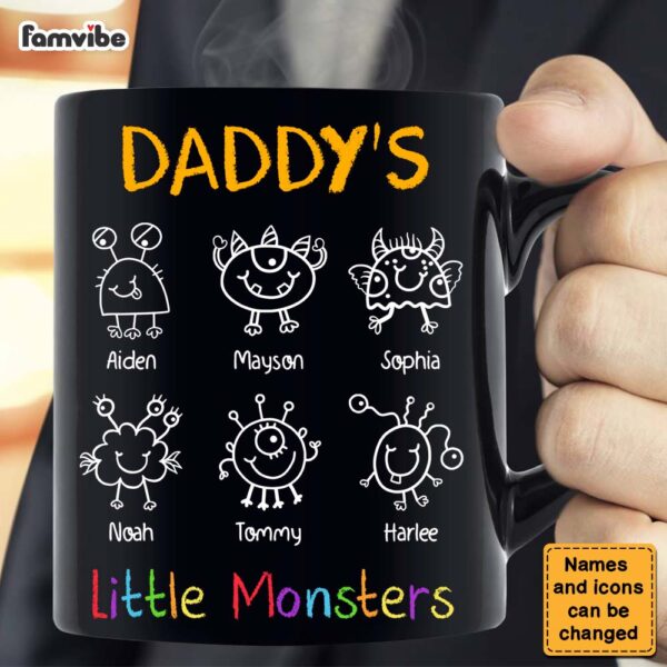 Personalized Gift For Dad Grandpa Little Monsters Mug